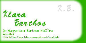 klara barthos business card